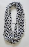 Best Selling Thin Viscose Check Printed -Tublar Viscose Lady Scarf (HWBVS070)