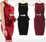 Sexy Lotus Leaf Hem Pencil Skirt Popular Women's Occupation Dress (50043)