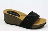 Wedge Design Women Slipper with Bling Bling Upper