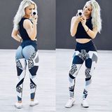 Printed 98% Polyester 2% Spandex Yoga Pants Leggings (3056)