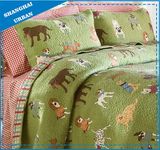 Kids Bedding Dog Zoo Printed Polyester Quilt Set