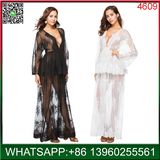 Hot Selling Women Black Long Lace Dress for Honey Moon