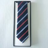 Men's High Quality Fashion Blue Stripe Design Woven Silk Neckties