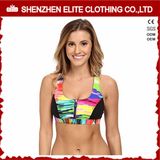 Yoga Sports Women Sexy Nude Sublimation Sport Bra Zip