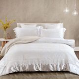 Luxury Unique Design Satin Silk with Lace and Embroidery Princess Bedding