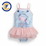 New Design Cartoon Print Girl Swimwear with Oeko-Tex