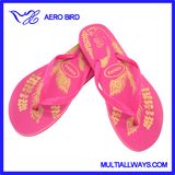 Summer Casual Girl PE Slipper with Gloden Printing