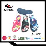 Embossed Colorful Flower Beach PE Slipper for Lady