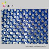 Mesh Fabric with DOT Printed Blue with Silver DOT Printed