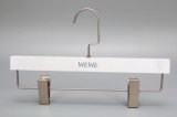 Luxury White Plastic Hangers with Clips for Pants