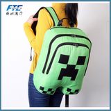 Minecraft Backpack Children Schoolbag Canvas Zip Green Creeper Backpacks