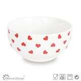 Decal Red Heart Design New Bone China Bowl