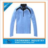 1/3 Zip Blue Long Sleeve Sports Shirt with Logo