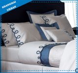 Blue Italic Embroidery 300tc Cotton Bedsheet Set