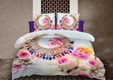 3D Printing Floral Design Microfiber Fabric Bedroom Set