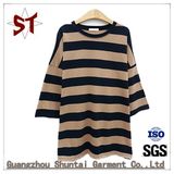 Ladies Fashion Simple Striped Short T-Shirt