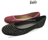 PU Upper Lady's Flat Casual Ballerina Shoes with Soft Insole