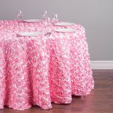 Polyester Latest Round Inspire 3D Romance Rosette Tablecloth