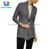 Fashionable Women Grey Knitted Cardigan with V-Neck for Autumn Section