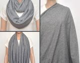 Gray Nursing Cover Scarf, Nursing Cover, Nursing Scarf, Infinity Scarf, Breastfeeding Cover, Baby Shower