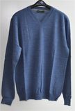 100% Wool Pure Colour V-Neck Kint Pullover Sweater for Man