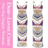 Aztec Tribal Stripe Soft Long Wedding Evening Dresses