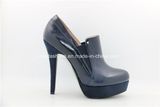 Newest Blue High Heels Platform Lady Leather Shoes