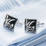 VAGULA Enamel Grass Gemelos French Shirt Cufflinks 636