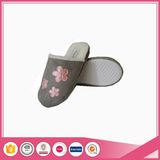 Satin Embroidered Flower Warm Indoor Slippers