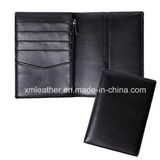 Leather Passport Holder Case Travel Wallet with Zipper Closure