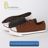 Classical Low Cutting Canvas Shoes with Worsted Upper for Winter