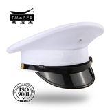 Plain Style Military Senior Captain Hat with Black Strap