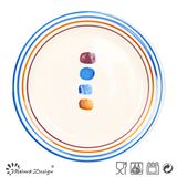 Multi-Color Circle Dinner Plate with Dots