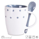 Ceramic Stoneware 11oz Coffee Mug with Spoon