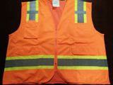 Safety Vest Flu Orange with Reflective Caution Band