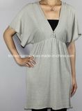 Women Knitted V Neck Long Sleeve Dress (11SS-066)