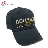 Black Sports Baseball Cap with Stone Wash