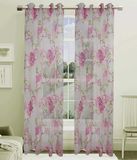 Printed Voile Grommet Panel Window Curtain