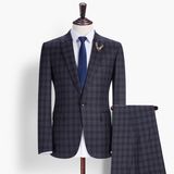 New Arrival Black Checks Fashion Korean Suit for Men