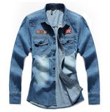 2015 Fashion Men Jeans Denim Shirt OEM Clothing Manufacturing