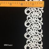 9cm Width White Water-Soluble Lace Trim Vintage Lace Trim Floral Lace Trim White Lace Trim Hmhb738