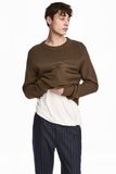 Men Heavy Guage Sweater with Revised Horizontal Knitting