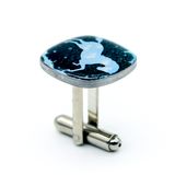 High Quality Nickle Square Metal Cufflink Engraved Gift in Box