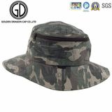 Classic Green Camo Waterproof Fisherman Zipper Bucket Hat with Pocket