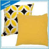 Bright Yellow Diamond Printed Polyester Throw Pillow