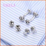 VAGULA Fashion Silver Plated Gemelos Wedding Cufflink Set