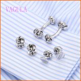 VAGULA Fashion Silver Plated Gemelos Wedding Cufflink Set