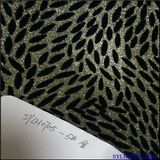 Glitter Lace Flocking Leather Fabric for Upholster and Shoes