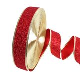 Red Glitter Wired Ribbon for christmas Decorative