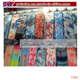 Watercolour Poppy Women Shawl Wrap Silk Chiffon Scarf (C1002)